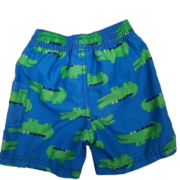 Carter's‎ Swim Trunks Blue Crocodile Print Size 12 Months Boys - Picture 3 of 5